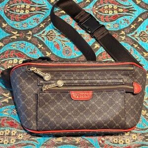 Rioni Brown Crossbody Bag with Patterned Design